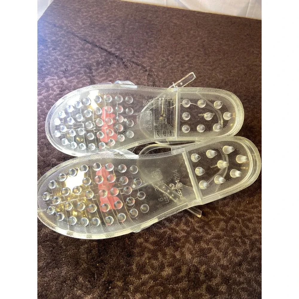 Barbie Clear Jelly Sandals with Pink Logo - Women